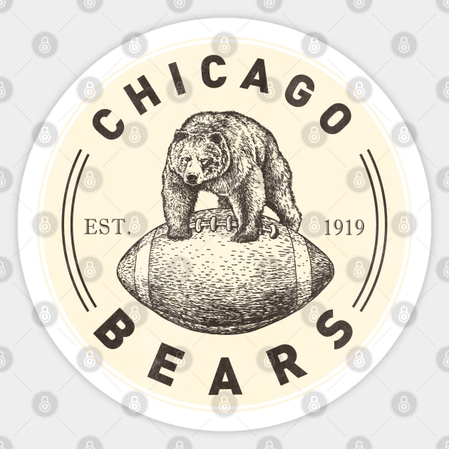 Vintage Chicago Bears 1 by Buck Tee Sticker by Buck Tee